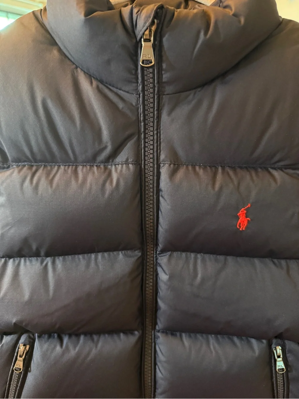 Polo Ralph Lauren Water Repellant Down Vest Boys Size 6 Full  Zip Blue Youth Kid